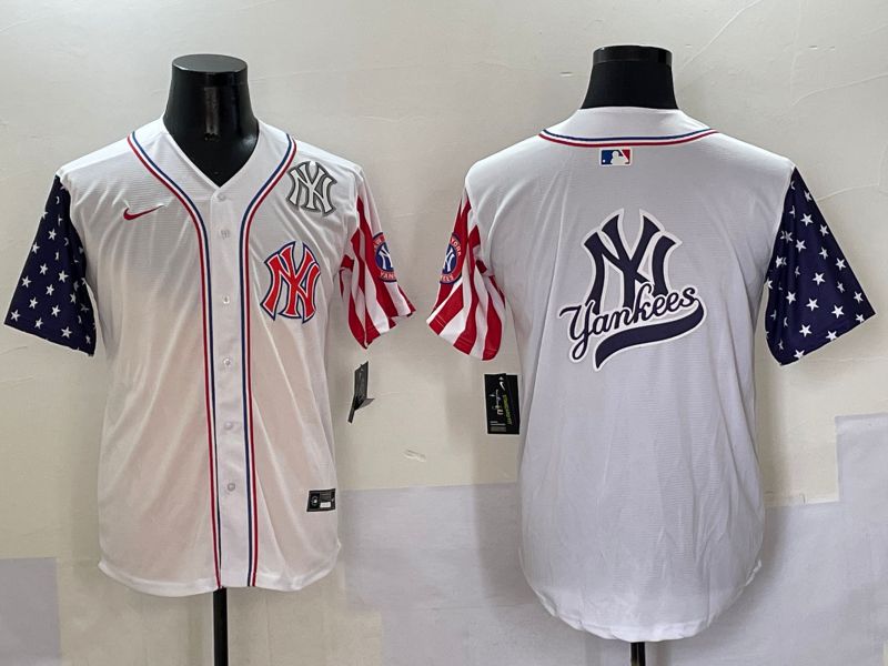 Men New York Yankees Blank White a generation of national flags Jointly Name 2025 Nike MLB Jersey style 19->new york yankees->MLB Jersey